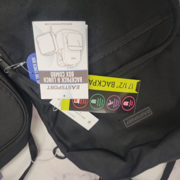 Eastsport Unisex 17" Backpack & Lunch Box 2-Piece Set, Black - Picture 3 of 3